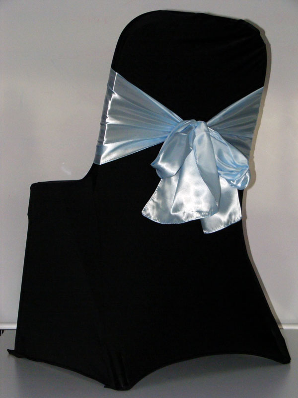 Black Chair Covers with Coloured Sashes