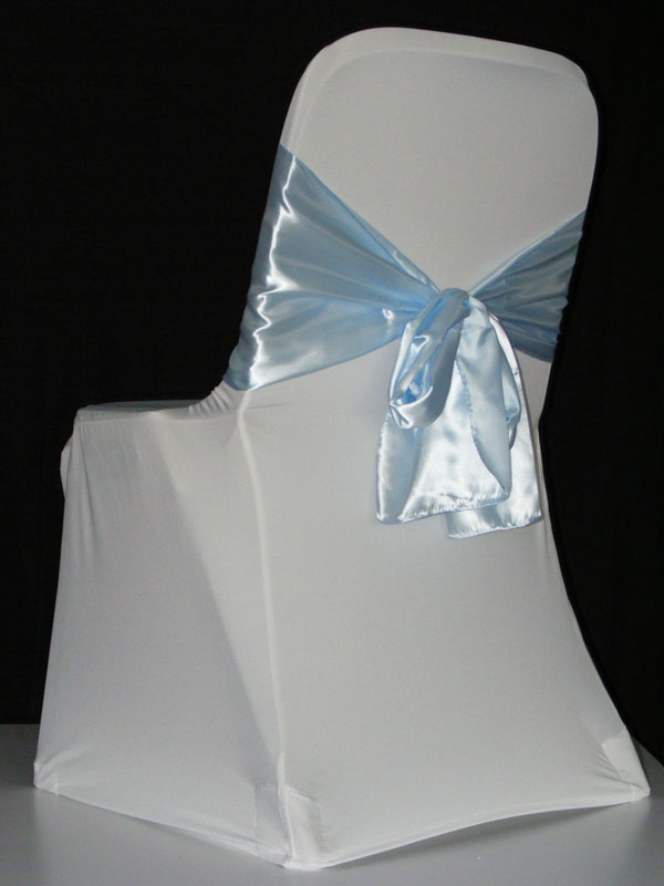 White Chair Covers with Coloured Sashes